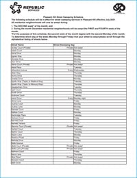 Pleasant Hill, CA Street Sweeping Schedule 2021