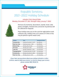 Republic Services® 2021-2022 Holiday Schedule