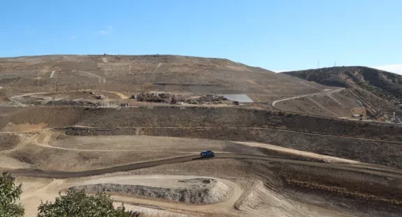 aerial shot of a landfill